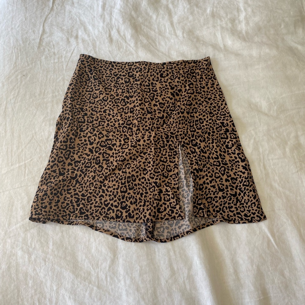 Reformation Margot Leopard Mini Skirt